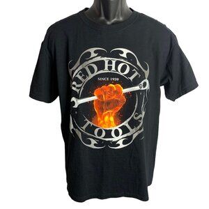 Snap on Red Hot Tools Crewneck T Shirt L Black Short Sleeve Graphic Heavy Cotton